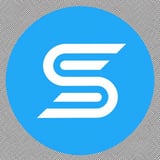 Blue circular icon with white letter S logo
